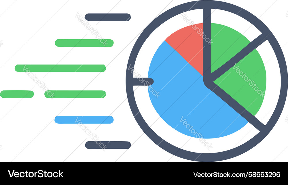 Rapid data analysis pie chart icon design Vector Image