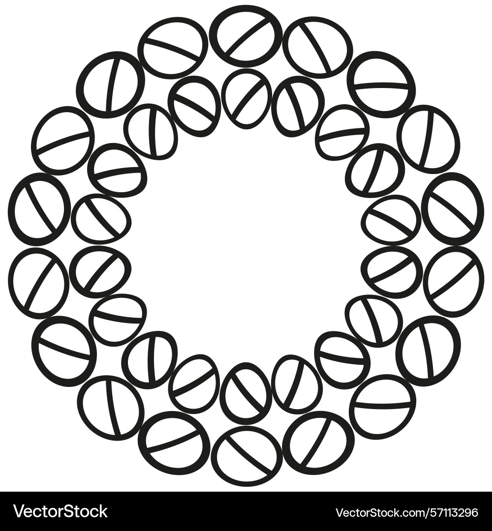 Ring chain icon overlapping loop symbol circular Ring chain icon overlapping loop symbol circular vector image