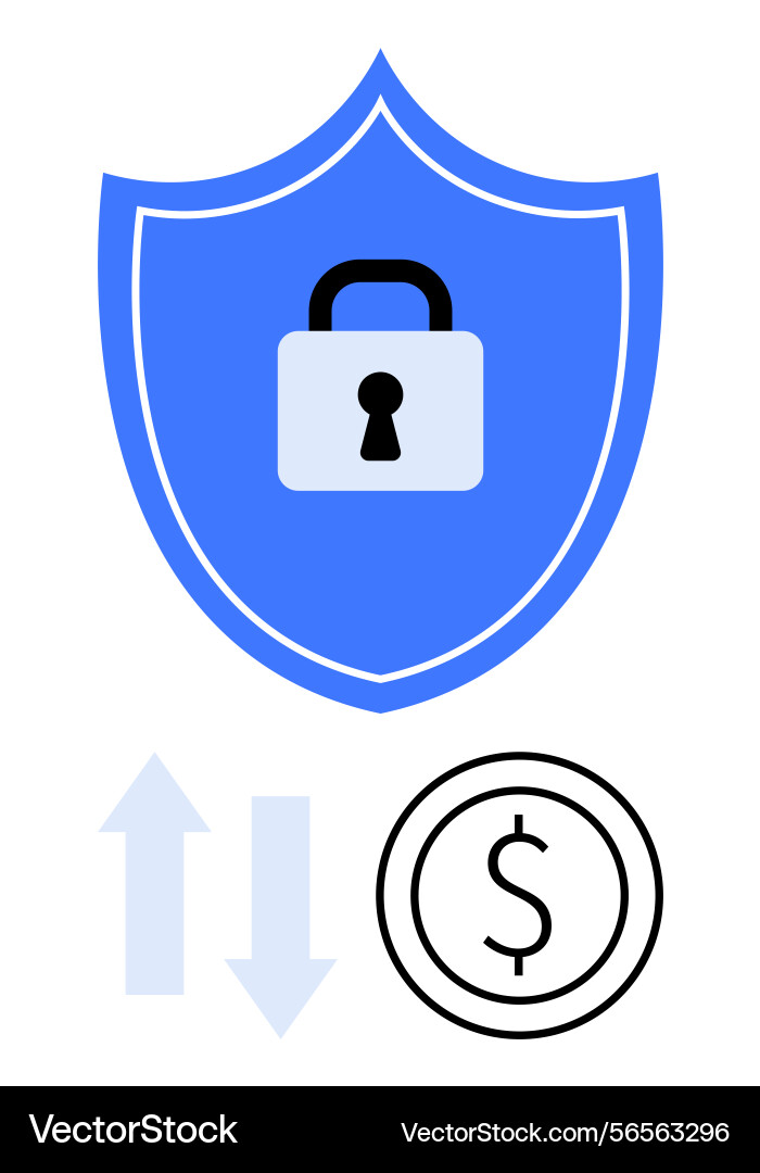 Secure payment concept with shield lock icon Secure payment concept with shield lock icon Vector Image