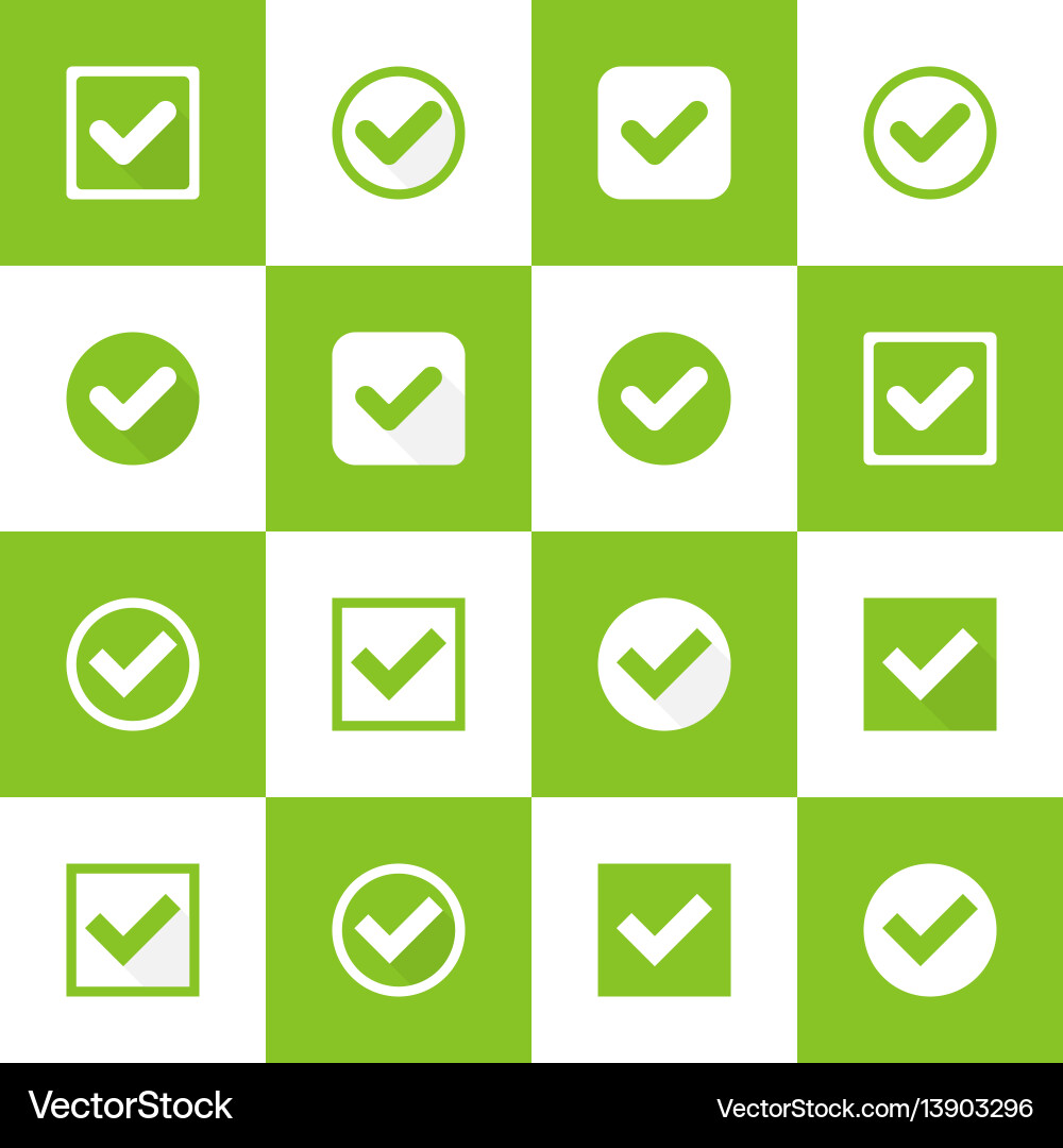 Set buttons with check marks Set buttons with check marks vector image