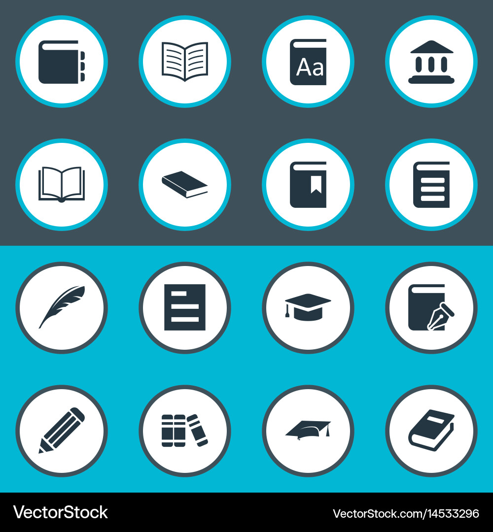 Set of simple knowledge icons vector image