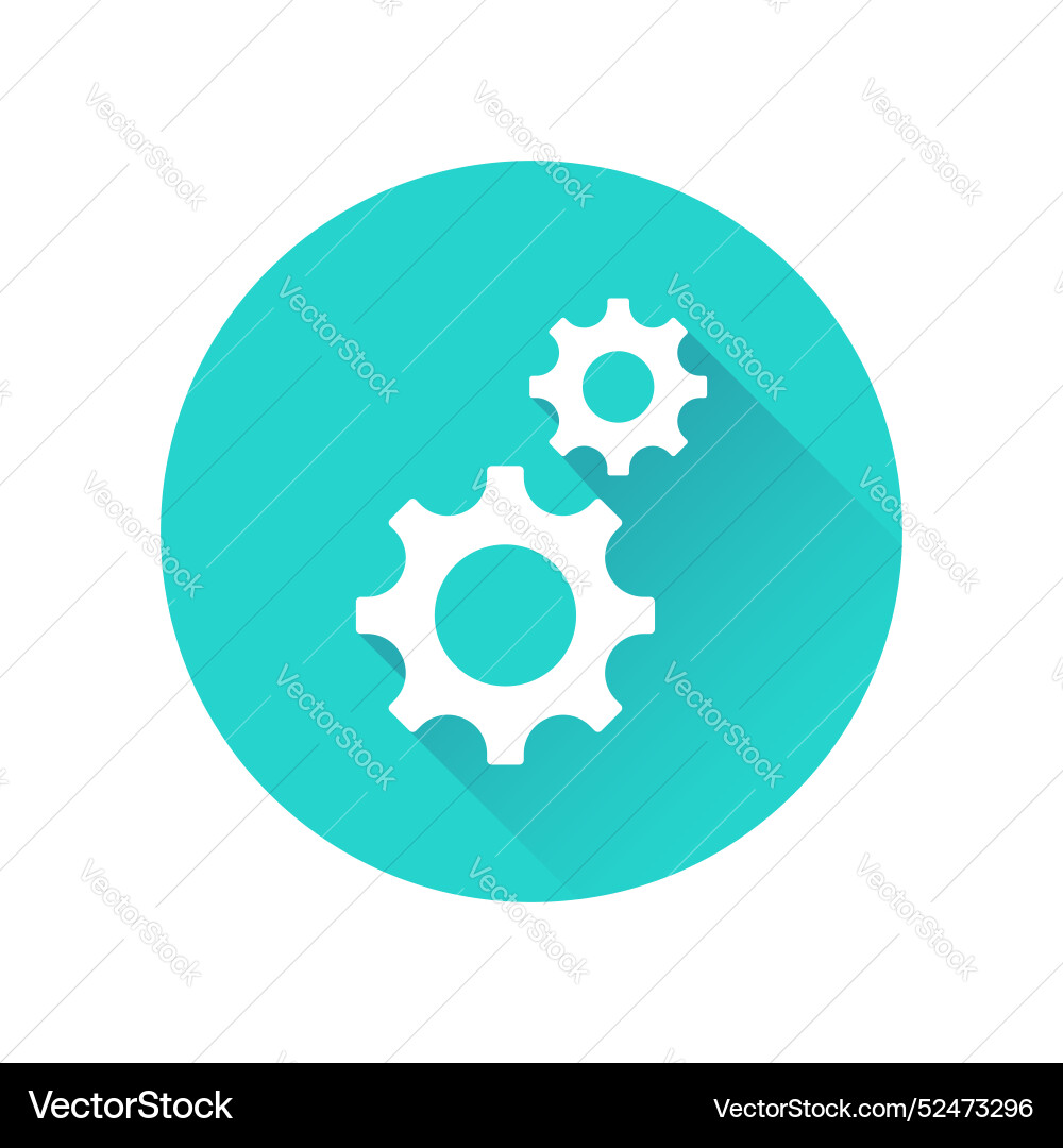 Setting gears wheel round shadow app icon Setting gears wheel round shadow app icon vector image