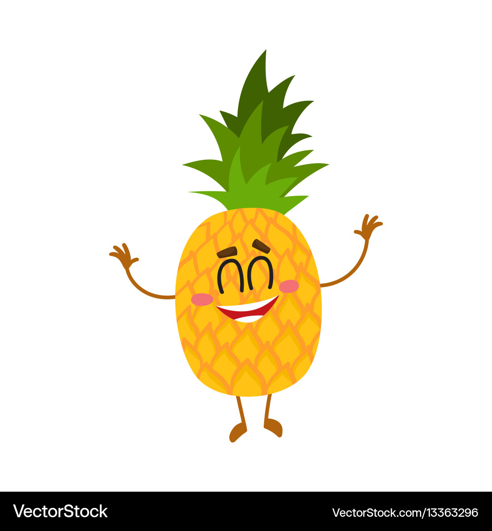 Smiling Pineapple Character Vector Image