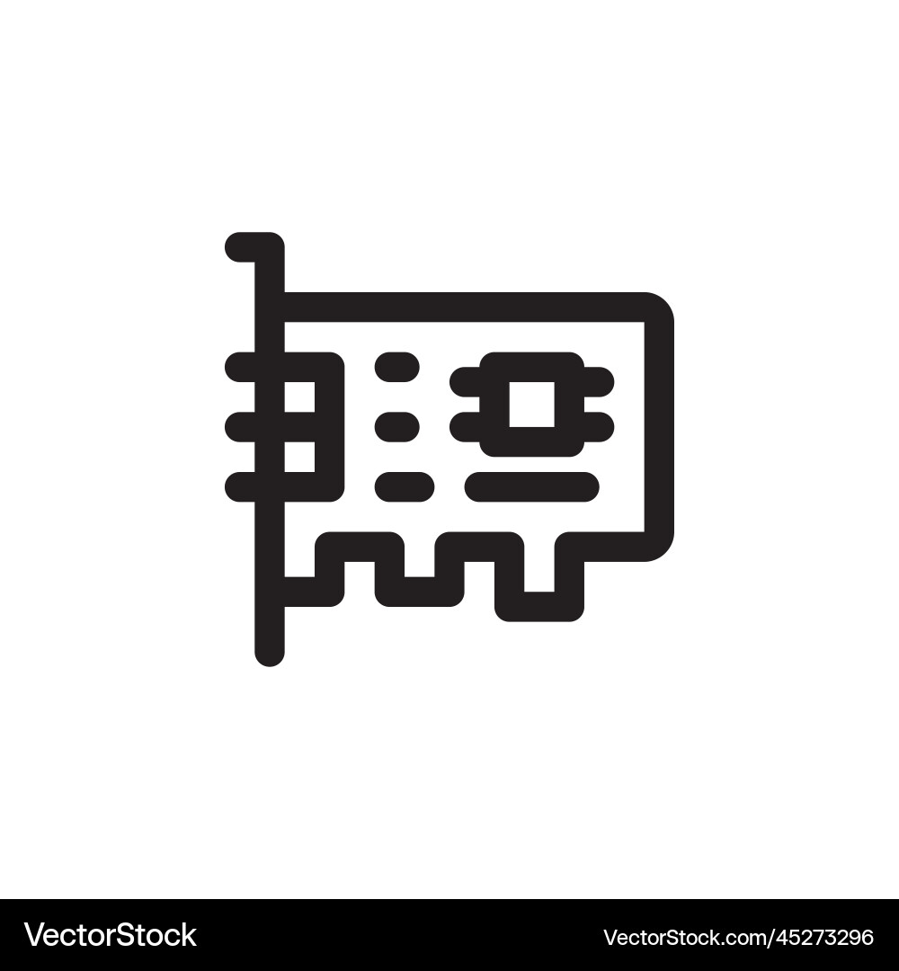 Sound card icon computer component outline Sound card icon computer component outline vector image