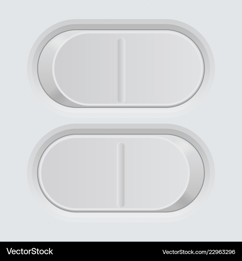 Switch gray 3d push buttons Vector Image