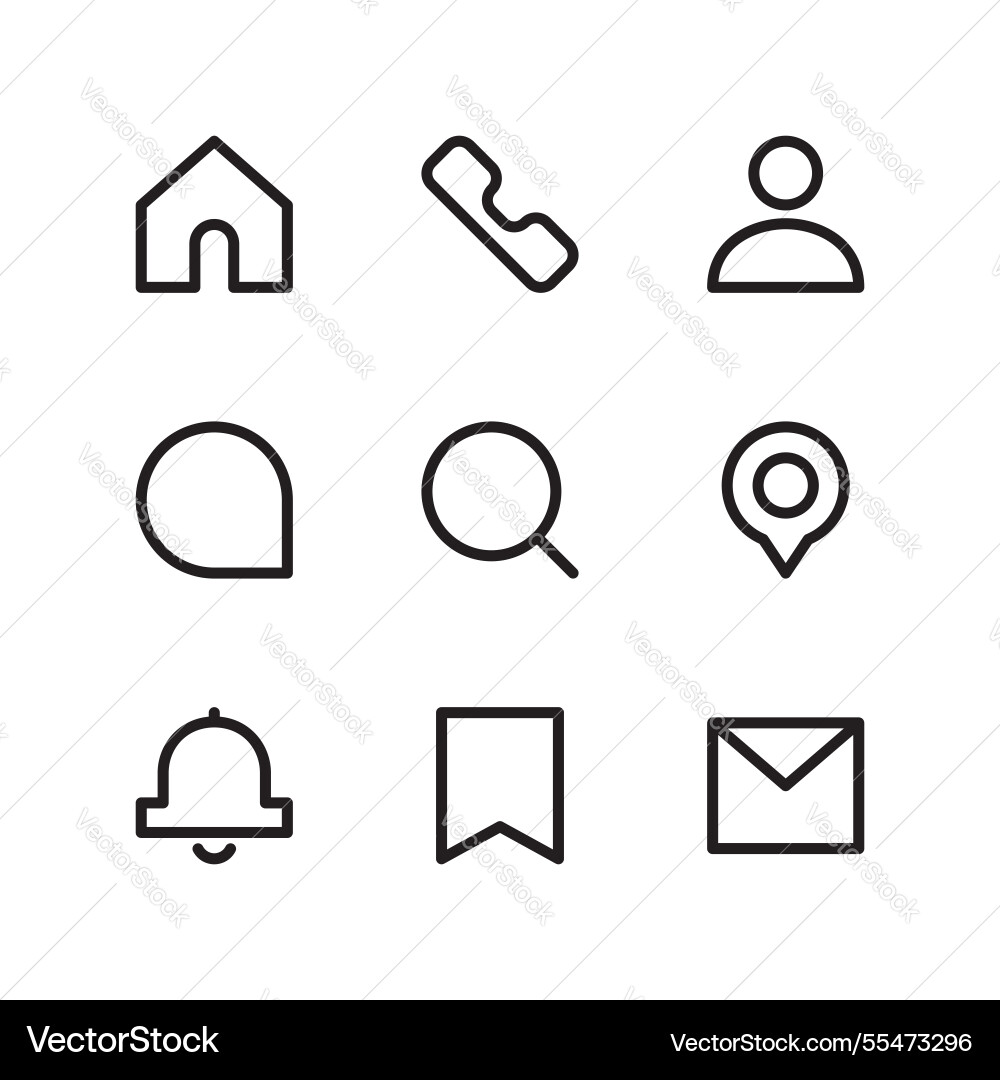 Ui essential icon icons home call user cha Ui essential icon icons home call user cha vector image