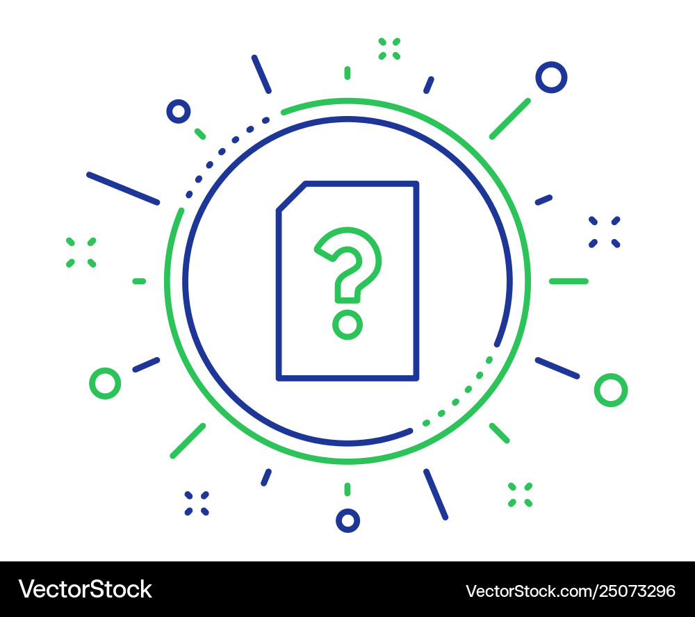 Unknown document line icon file with question vector image