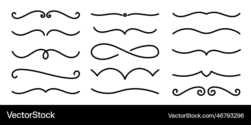 Vignettes delimiters calligraphic design elements vector image