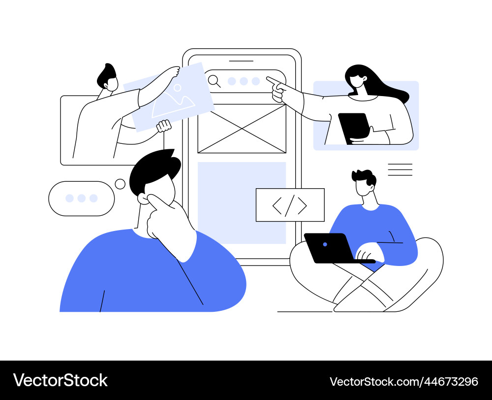 Web application design abstract concept Web application design abstract concept vector image