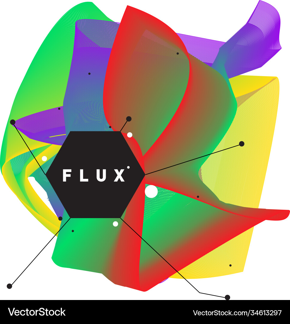 3d colorful wave background dynamic flux effect 3d colorful wave background dynamic flux effect Vector Image
