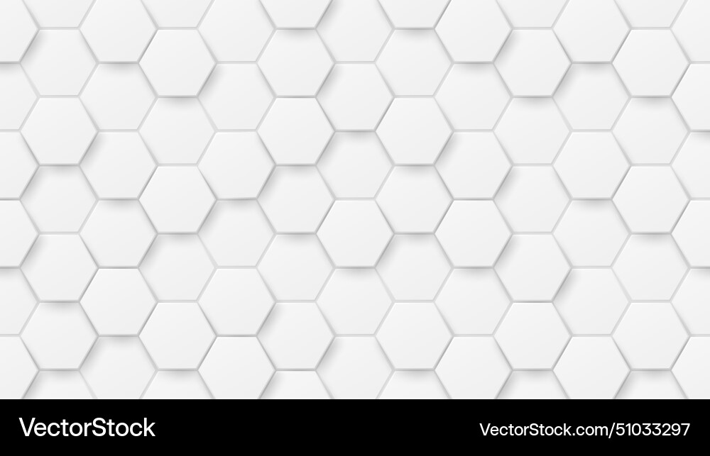 3d white hexagon technology background Royalty Free Vector
