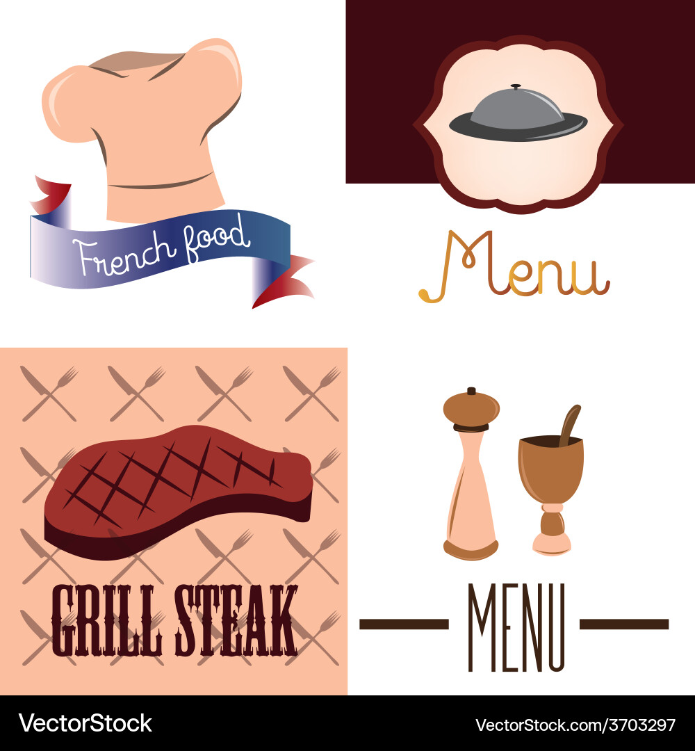 A set colored backgrounds with text and different vector image