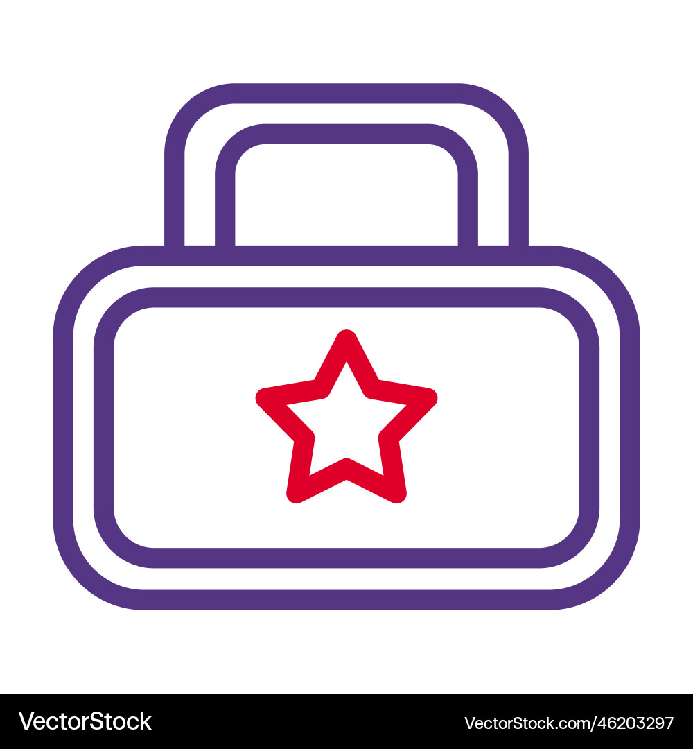 Backpack icon duocolor red purple style military Backpack icon duocolor red purple style military vector image