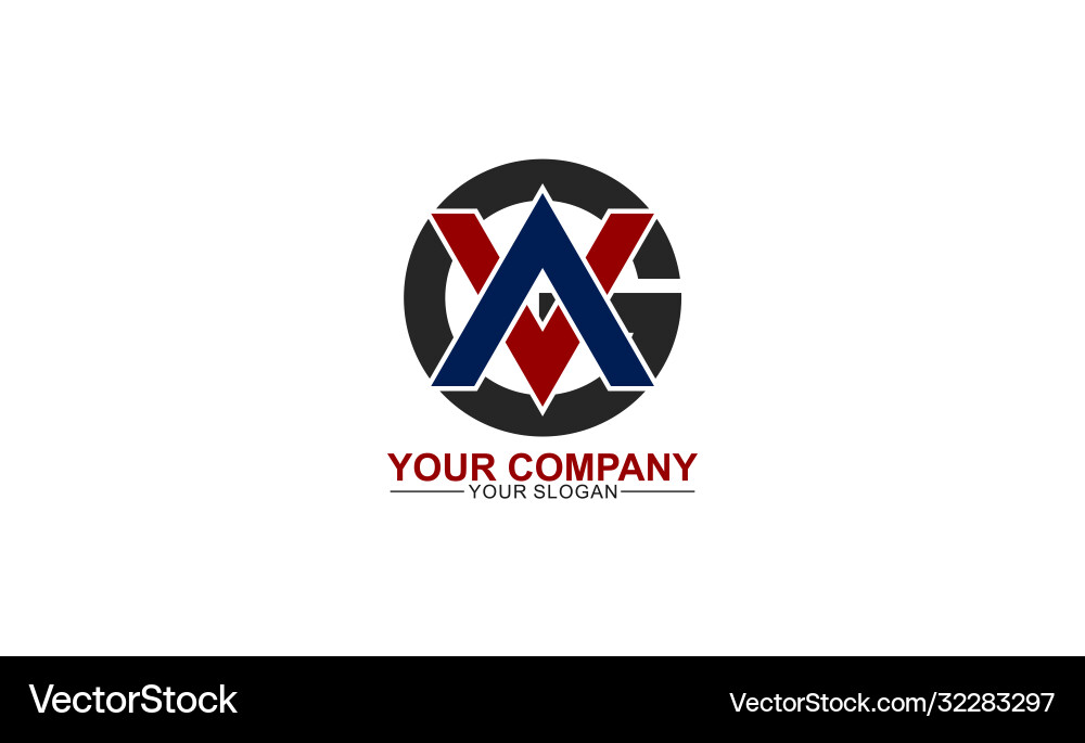 Bold and strong initial avg logo template Bold and strong initial avg logo template vector image