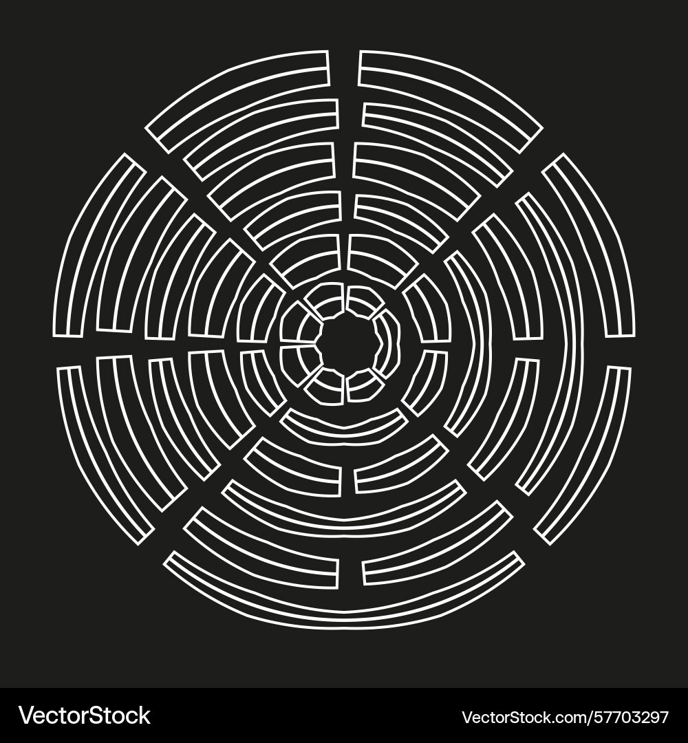 Circular labyrinth icon abstract maze pattern Circular labyrinth icon abstract maze pattern vector image