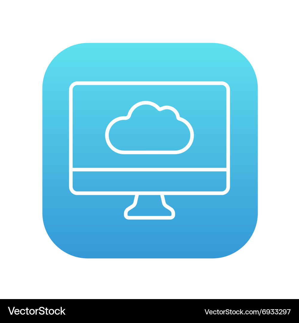 Cloud computing line icon vector image