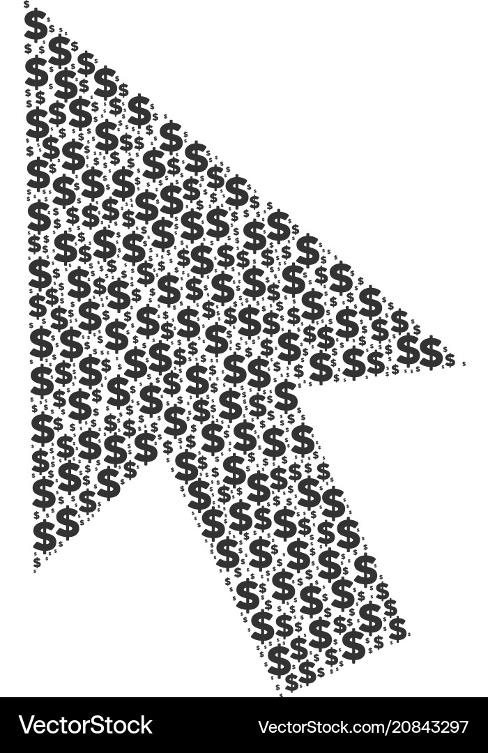 Cursor arrow composition of dollar and dots vector image