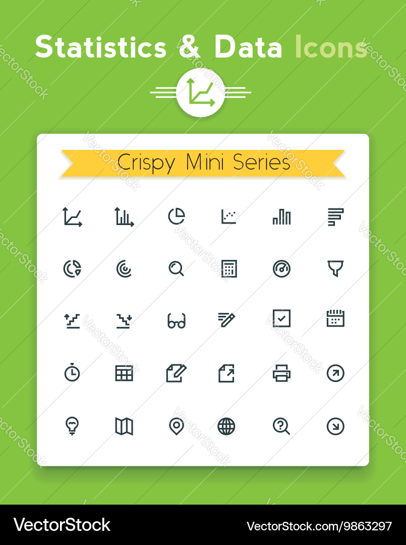 Data & Statistics Icon Set Vector Image