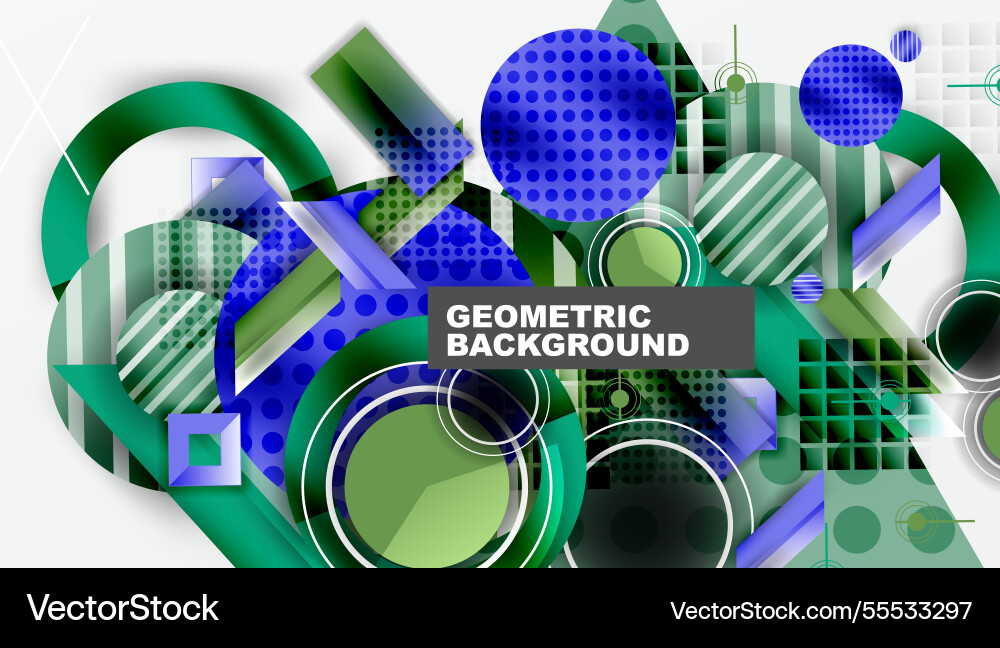 Dynamic complex geometric abstract background Vector Image
