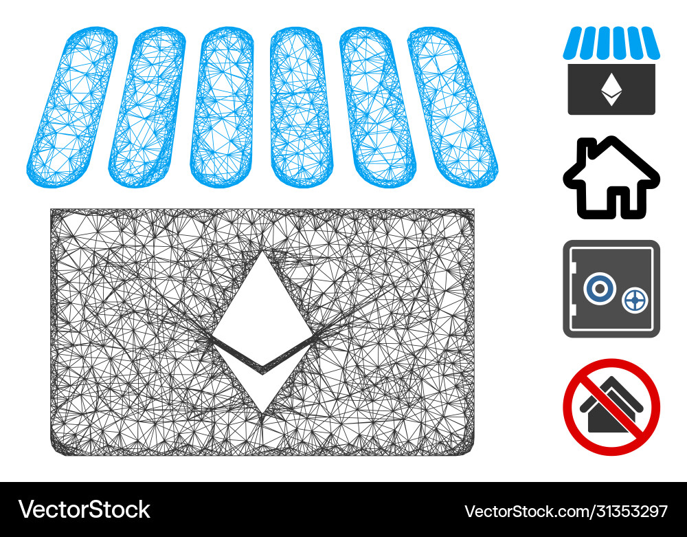 Ethereum store web mesh Ethereum store web mesh vector image