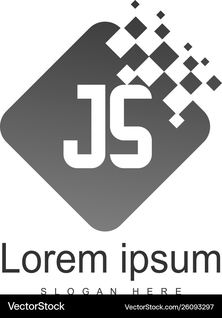 Initial js logo template with modern frame Vector Image
