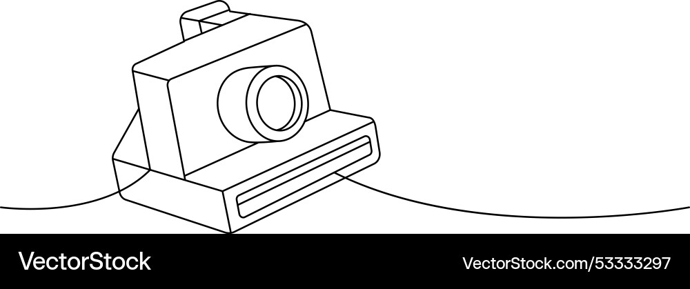 Instant camera one line continuous drawing Instant camera one line continuous drawing Vector Image