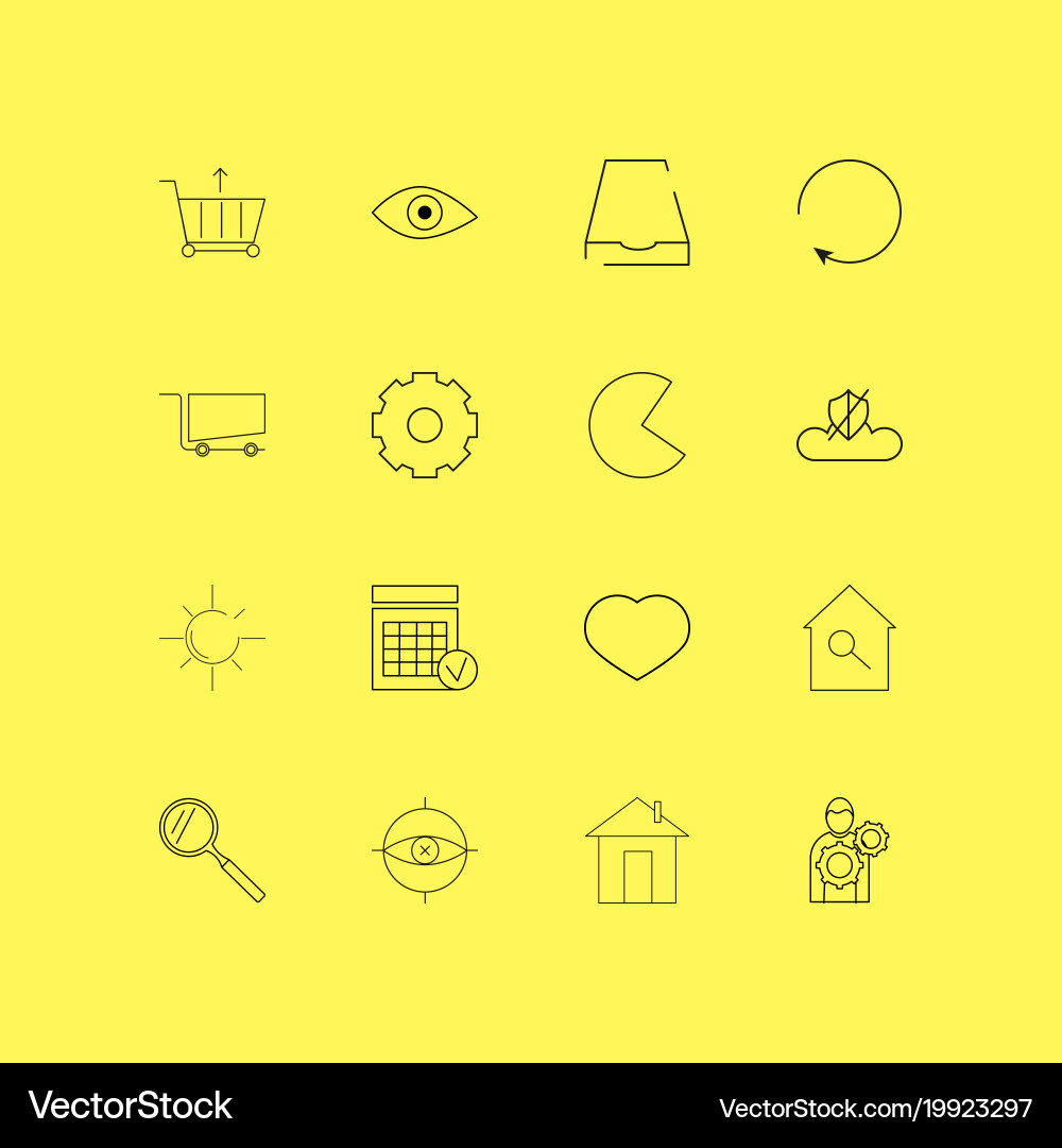 Interface linear icon set simple outline icons Vector Image