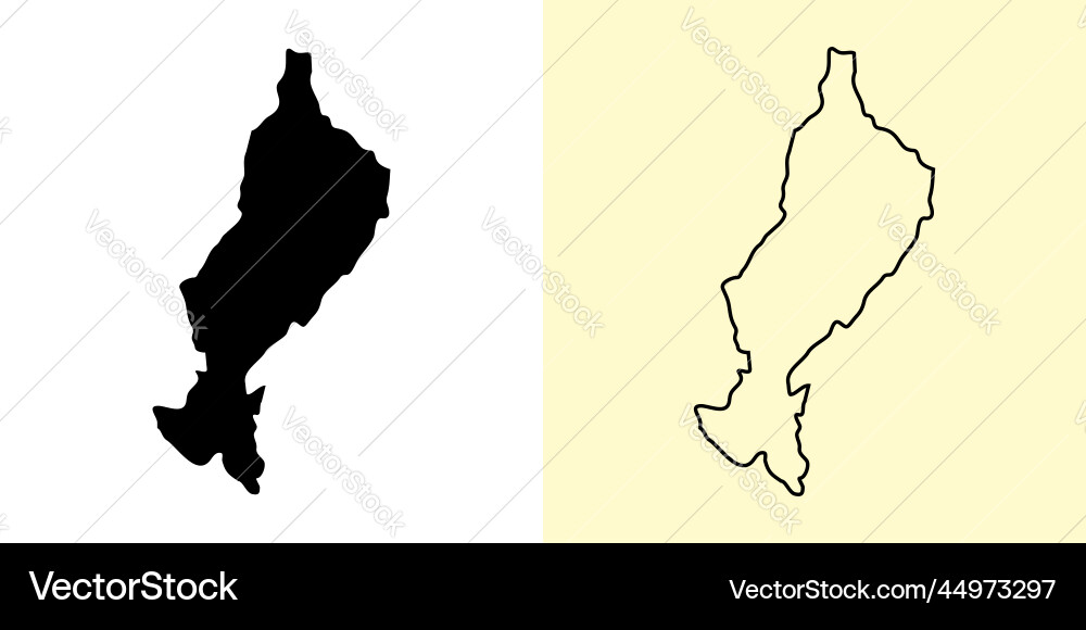 Lampang map thailand asia filled and outline Lampang map thailand asia filled and outline vector image