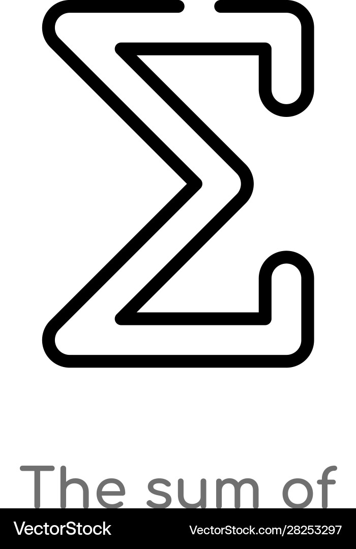 Outline sum icon isolated black simple Vector Image