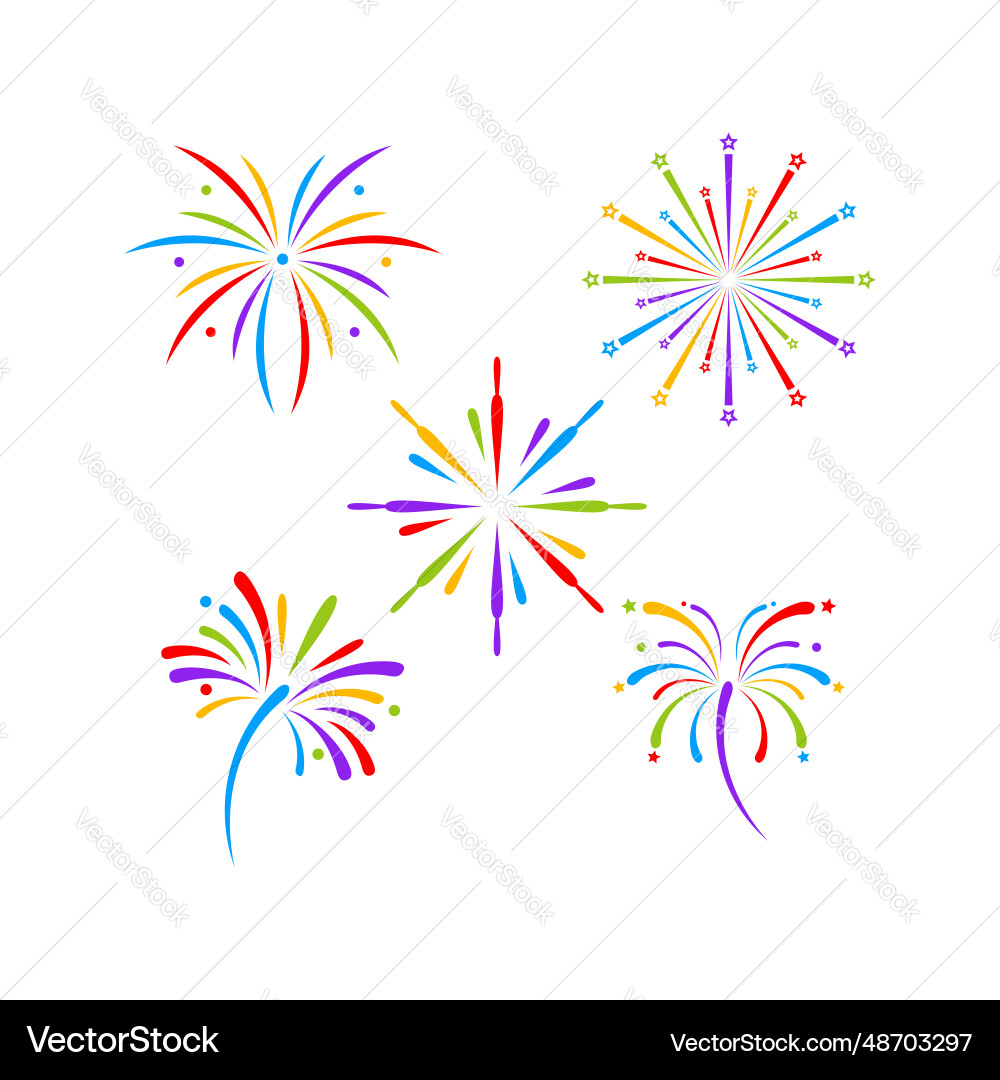 Rainbow firework element design Rainbow firework element design Vector Image