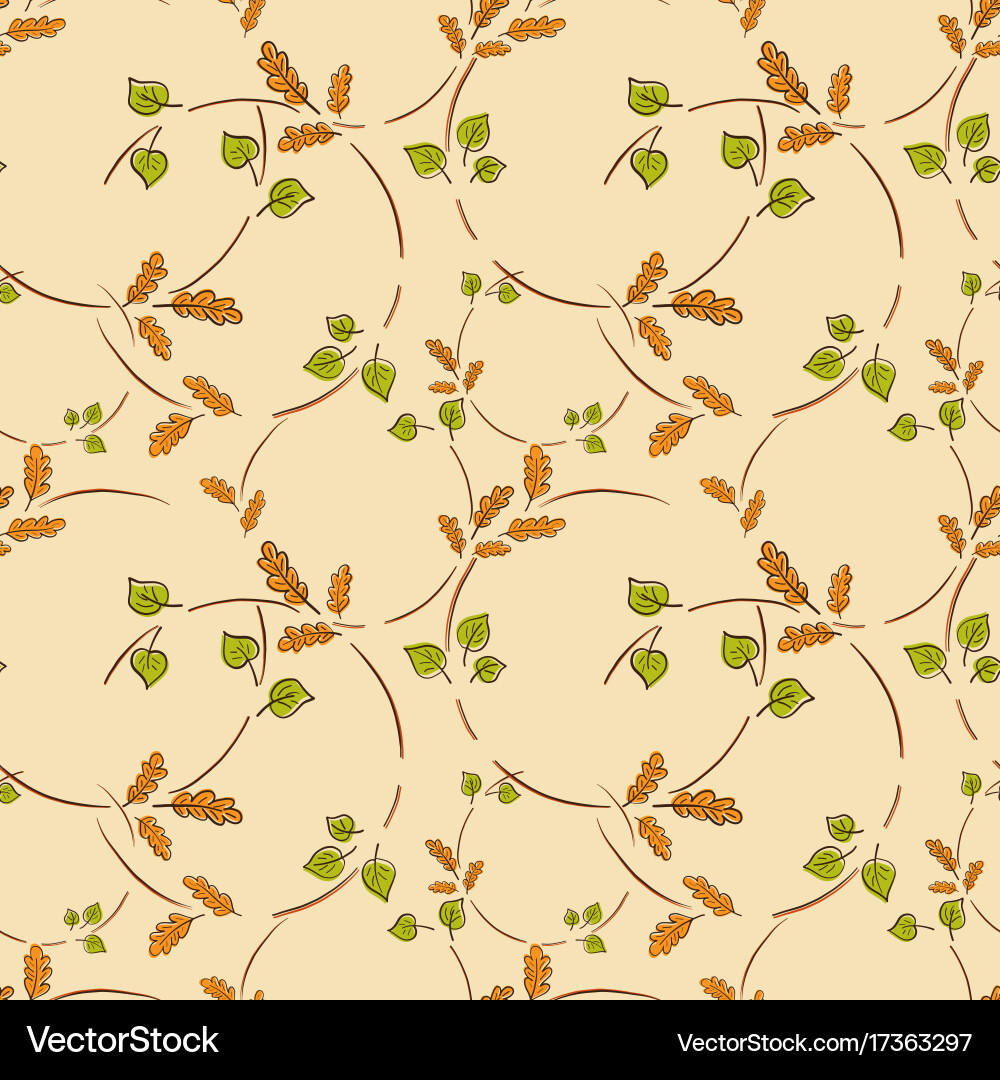 Seamless pattern with leaf abstract texture vector image