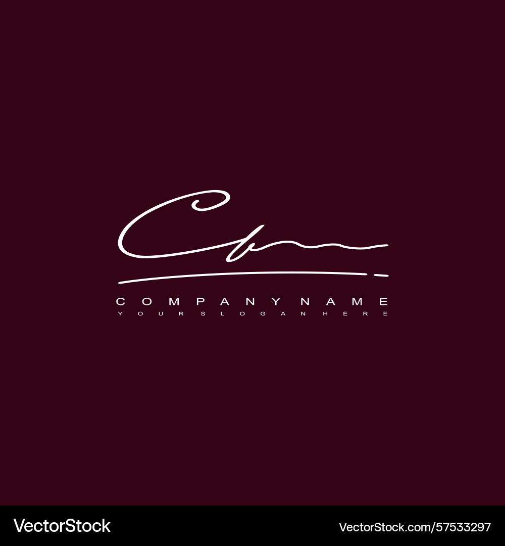 Signature style cb initial logos initials logo Vector Image