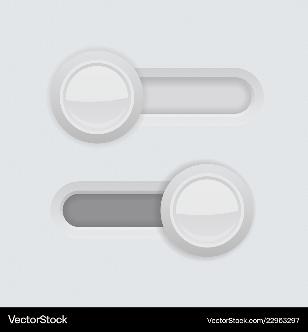 Slider gray 3d push buttons vector image
