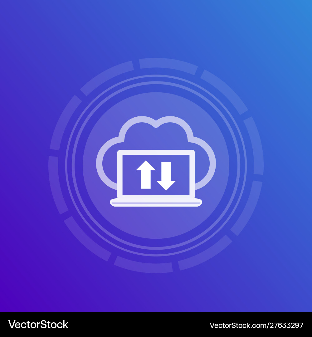 Sync with cloud synchronization icon vector image