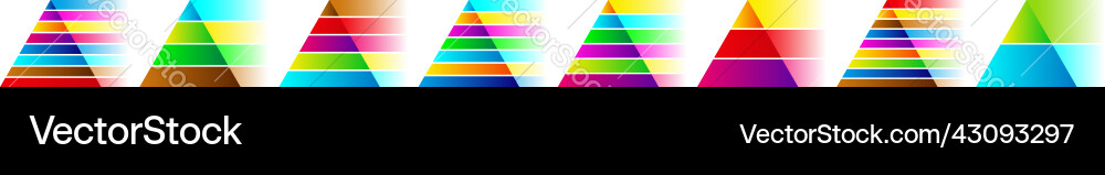 Triangle pyramid chart graph icon series Triangle pyramid chart graph icon series Vector Image