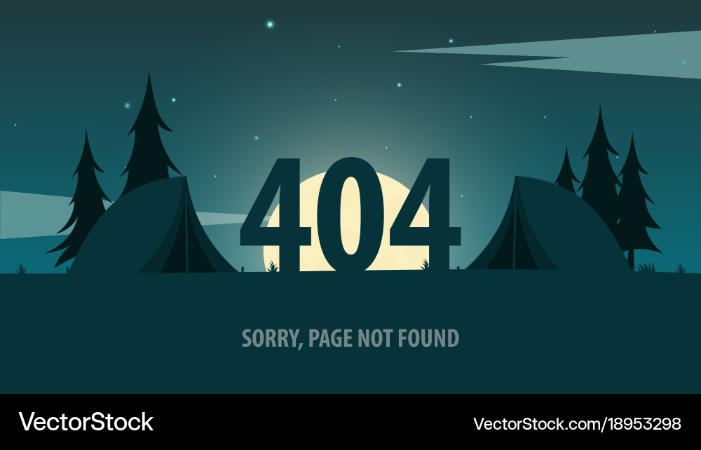 404 error page not found ui ux template Vector Image
