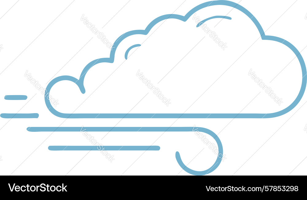 Abstract cloud with dynamic wind lines design Vector Image