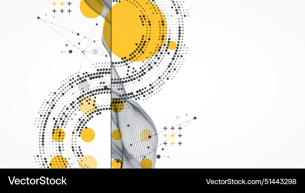 Abstract wave is made in a frame style with half vector image
