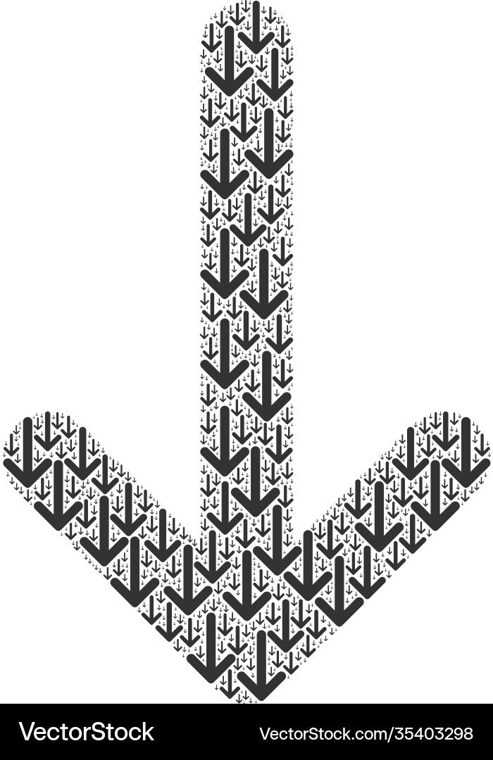 Arrow down recursion mosaic itself items Arrow down recursion mosaic itself items vector image
