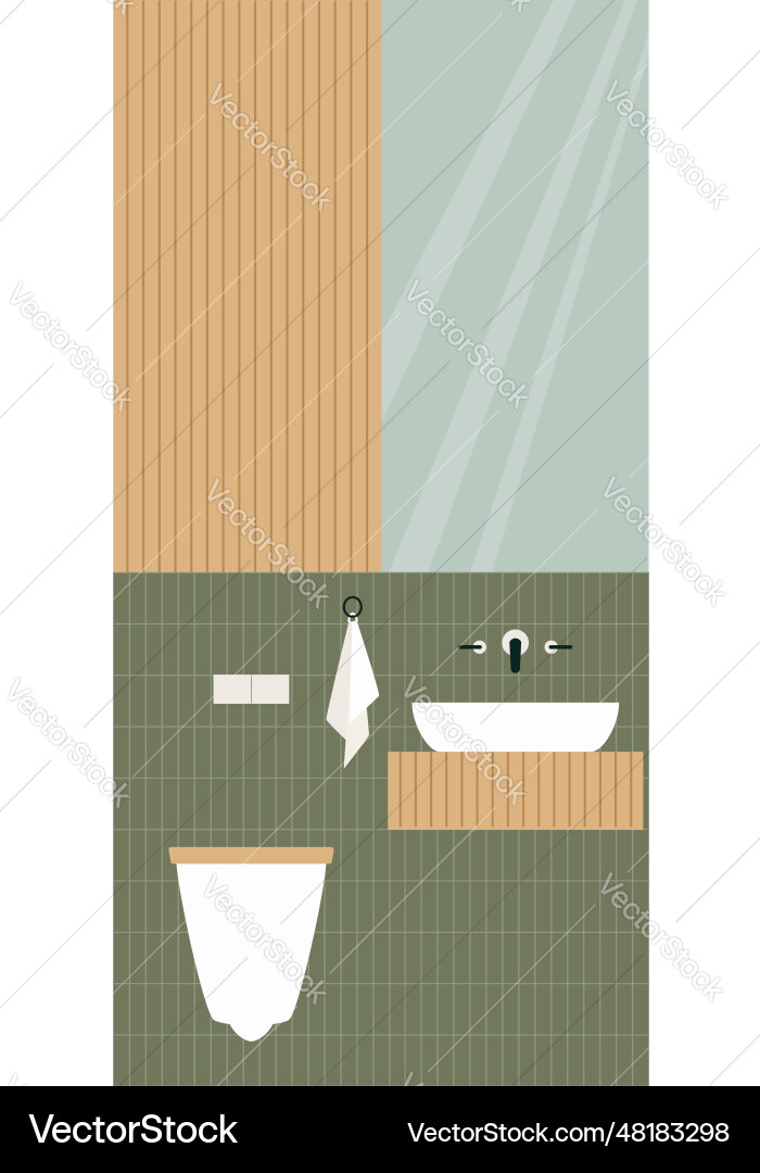 Badezimmer Innenarchitektur in minimalistischer Wohnung Badezimmer Innenarchitektur in minimalistischer Wohnung vektorbild