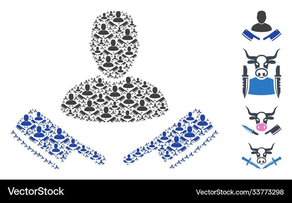 Butcher recursion composition self items Butcher recursion composition self items Vector Image