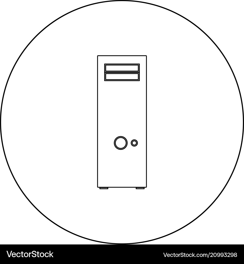 Computer case or system unit icon black color vector image