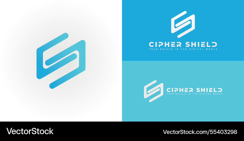 Dynamic logo design features the initials cs Dynamic logo design features the initials cs Vector Image