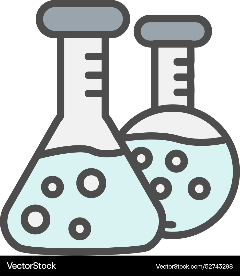 Flasks line filled icon design vector image