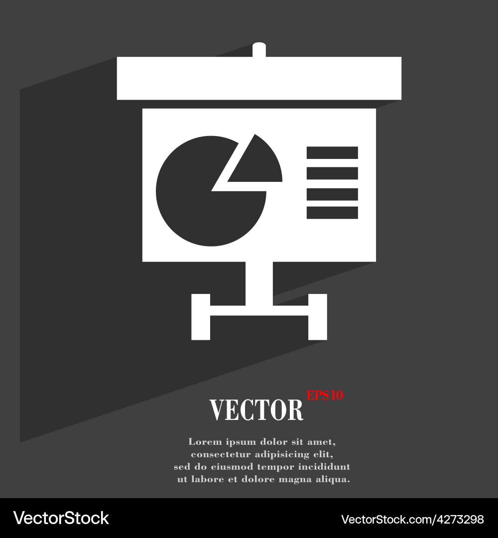 Graph icon symbol flat modern web design with long vector image