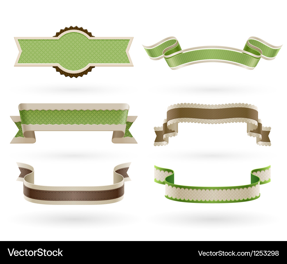 Green ribbons Royalty Free Vector Image - VectorStock