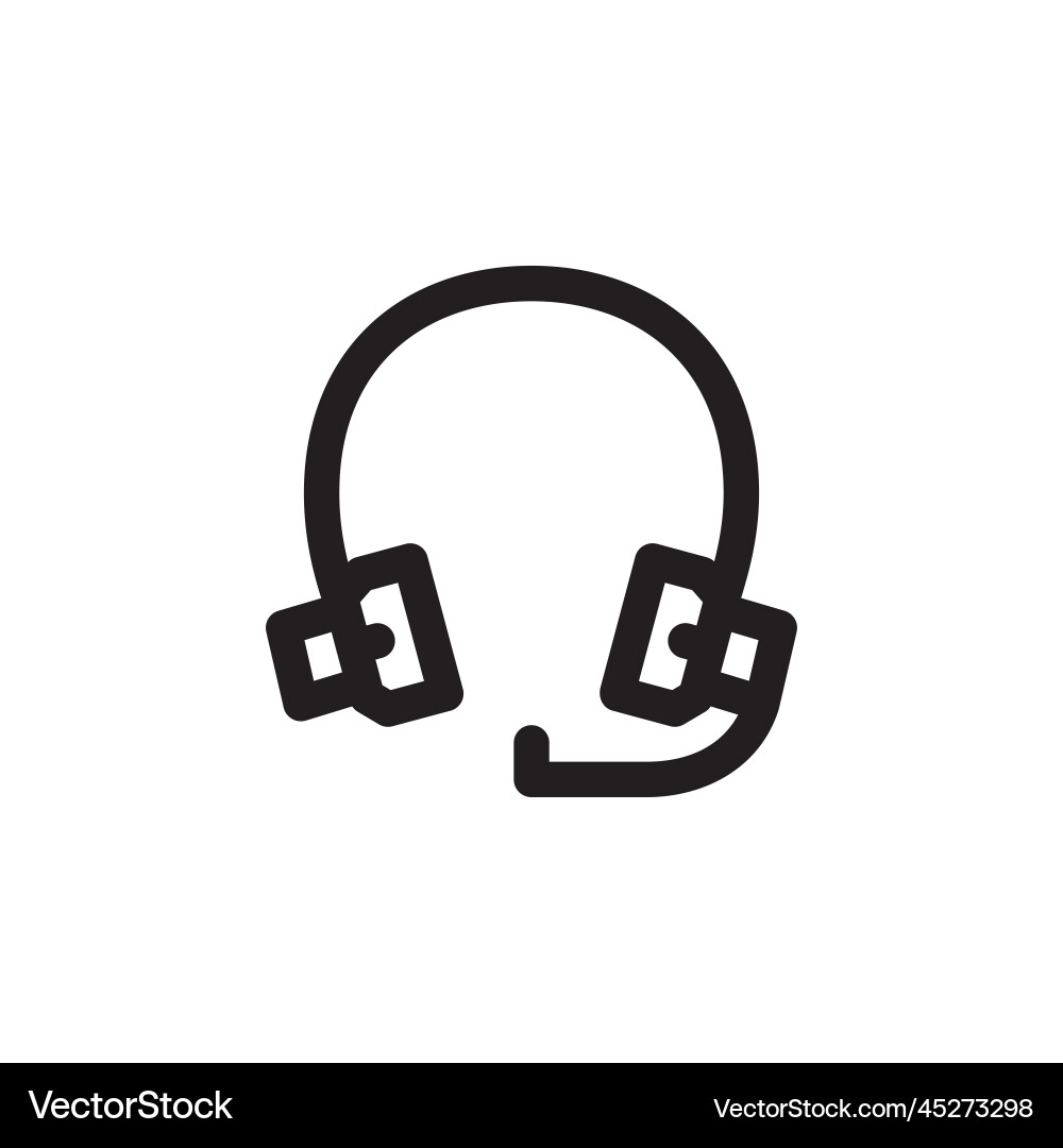 Headset icon computer component outline vector image