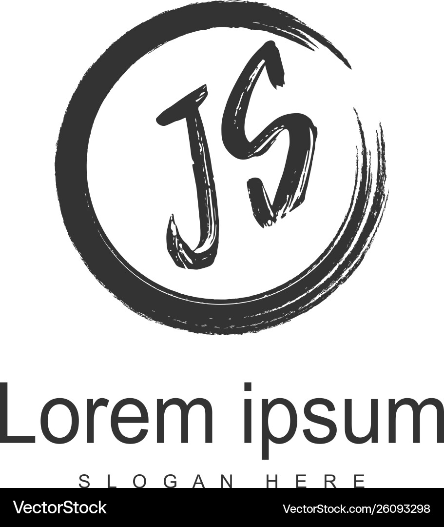 Initial js logo template with modern frame Initial js logo template with modern frame vector image