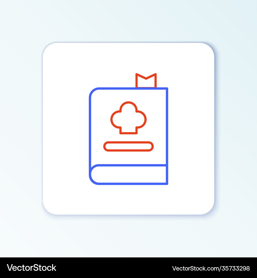 Line cookbook icon isolated on white background Line cookbook icon isolated on white background vector image