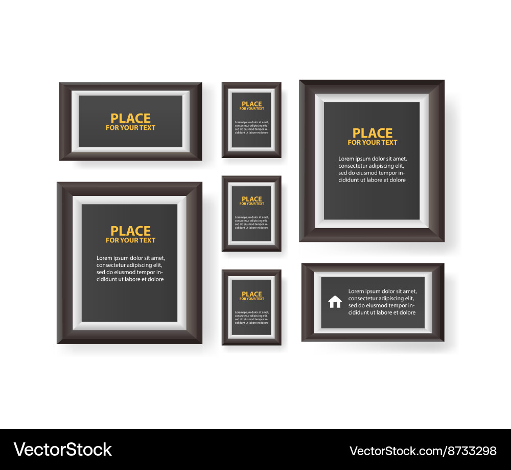 Paper design with text and shadowbig set vector image